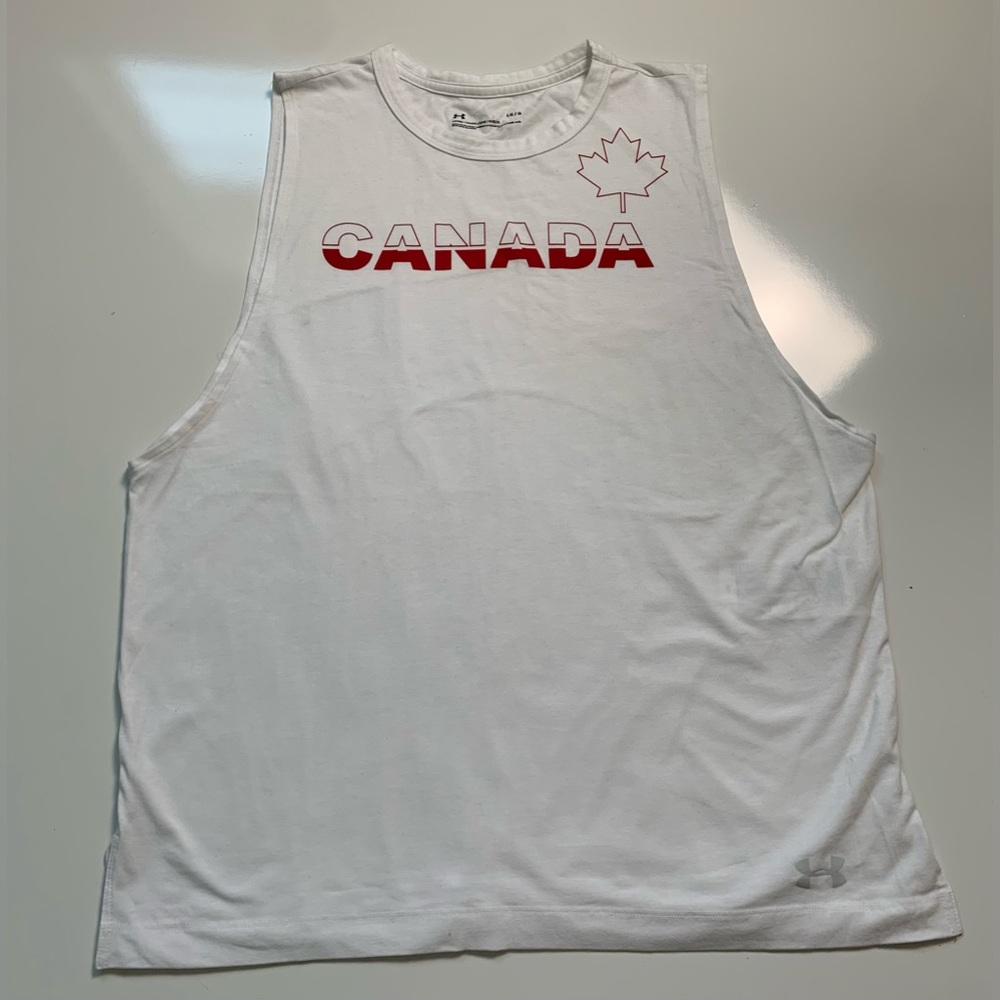 Under Armour Women's Muscle/Tank Graphic‎ T-shirt CANADA  L  Red White